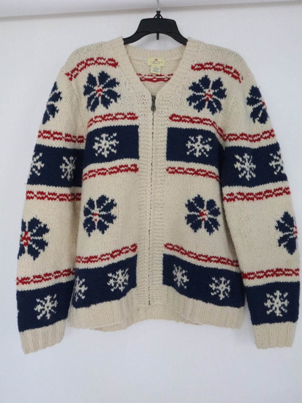 Limited America Cream Lambswool Crewneck Sweater